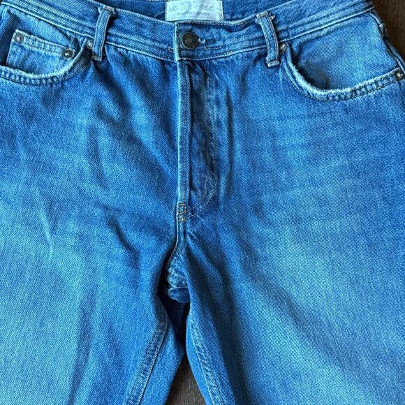 We the free raw hem jeans women’s size 27 baggy leg button fly fringe - Picture 3 of 9